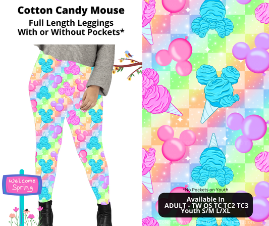 Preorder! Closes 1/27. ETA April. Cotton Candy Mouse Full Length Leggings w/wo Pockets