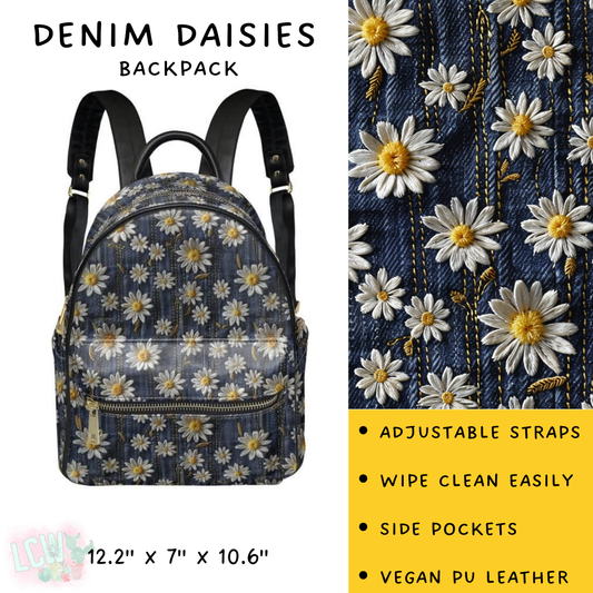 Batch #309 - Card Holders & Mini Backpacks - Closing 3/24 - ETA late May - Denim Daisies Mini Backpack