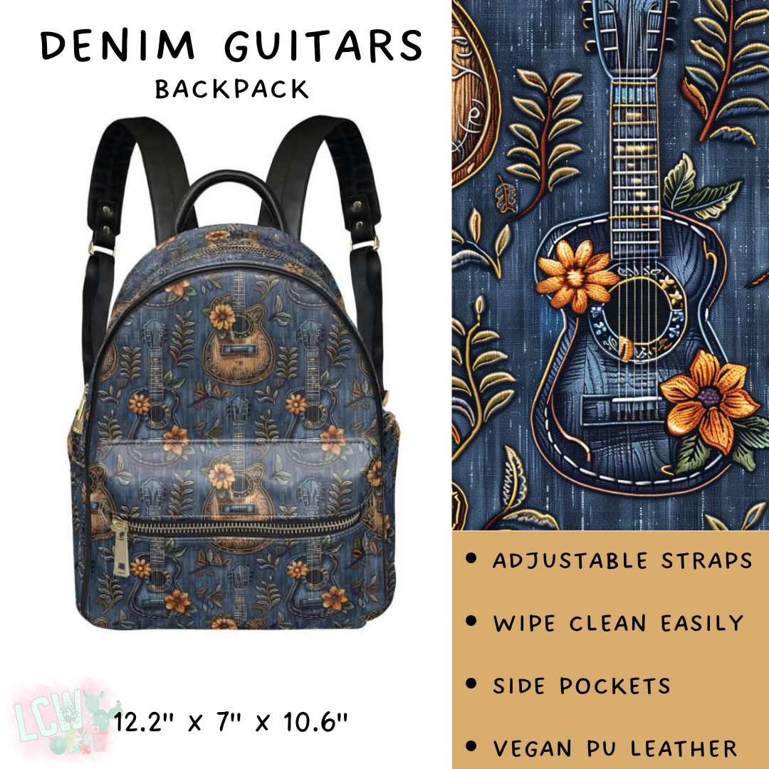 Batch #309 - Card Holders & Mini Backpacks - Closing 3/24 - ETA late May - Denim Guitars Mini Backpack