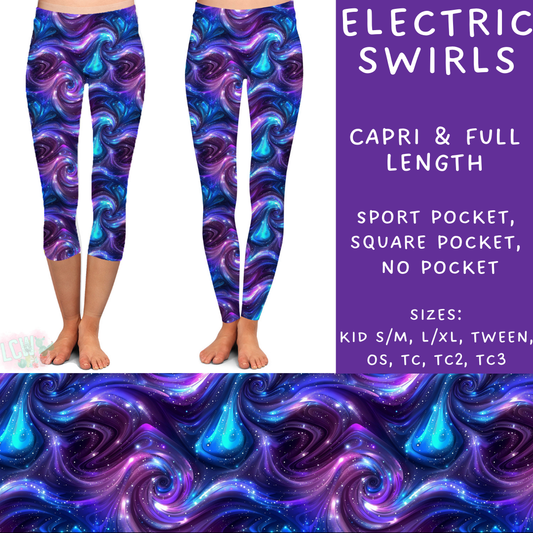 Batch #236 - Fun Run 6 - Closes 11/13 - ETA early Jan - Electric Swirls Full and Capri Length Leggings