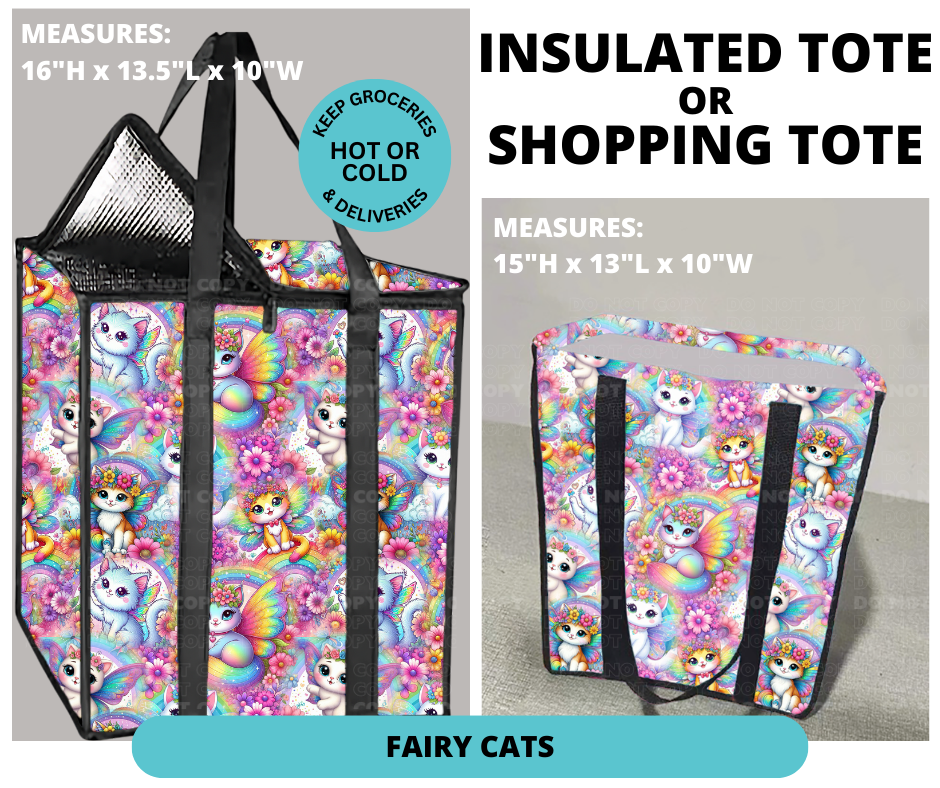 Preorder! Closes 12/30. ETA March. Fairy Cats Shopping or Insulated Tote