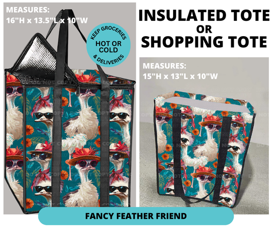 Preorder! Closes 12/30. ETA March. Fancy Feather Friend Shopping or Insulated Tote