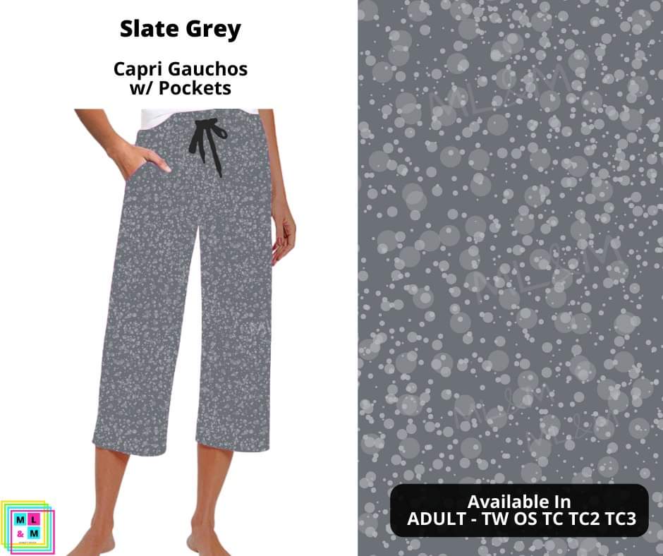 Slate Grey Capri Gauchos