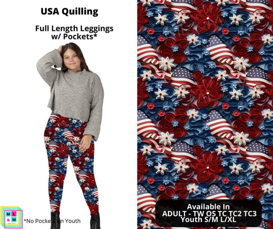 USA Quilling Full Length Leggings w/ Pockets