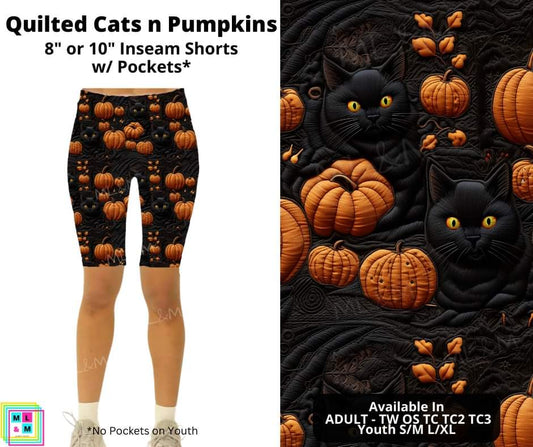 Quilted Cats n Pumpkins Shorts