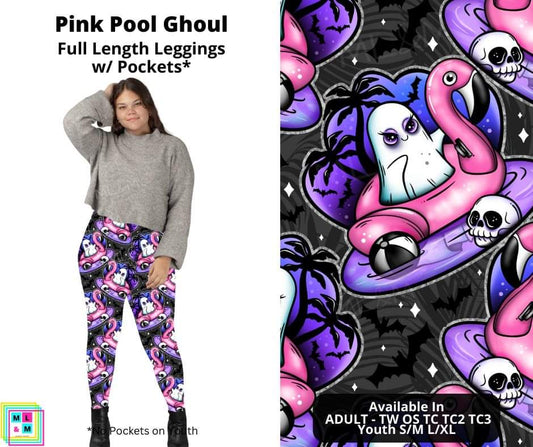 Pink Pool Ghoul Full Length Leggings w/ Pockets