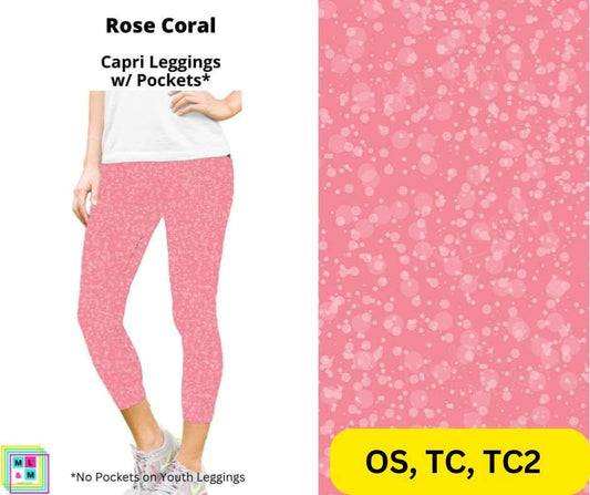 *Clearance* Price Drops in Cart! Rose Coral Capri Length w/ Pockets