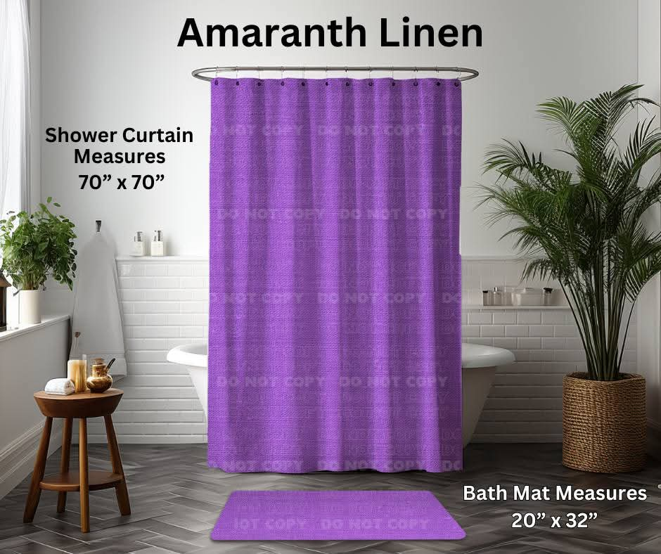 Amaranth Linen Custom Shower Curtain and/or Bath Mat