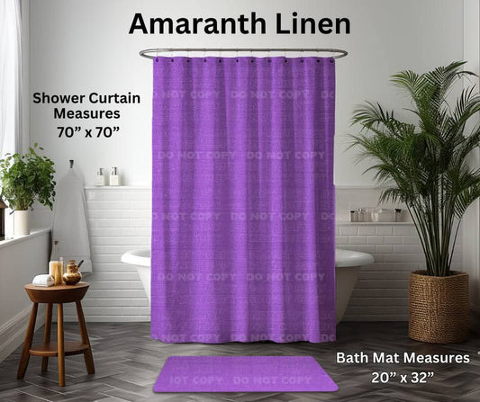 Amaranth Linen Custom Shower Curtain and/or Bath Mat