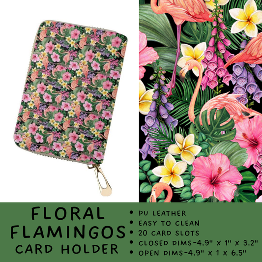 Batch #309 - Card Holders & Mini Backpacks - Closing 3/24 - ETA late May - Floral Flamingos Card Holder