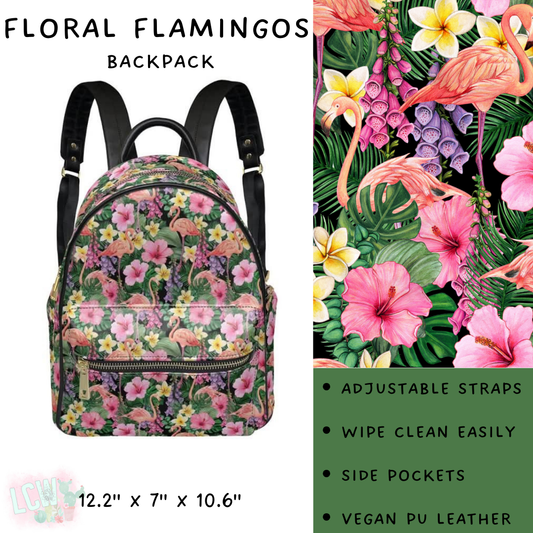 Batch #309 - Card Holders & Mini Backpacks - Closing 3/24 - ETA late May - Floral Flamingos Mini Backpack