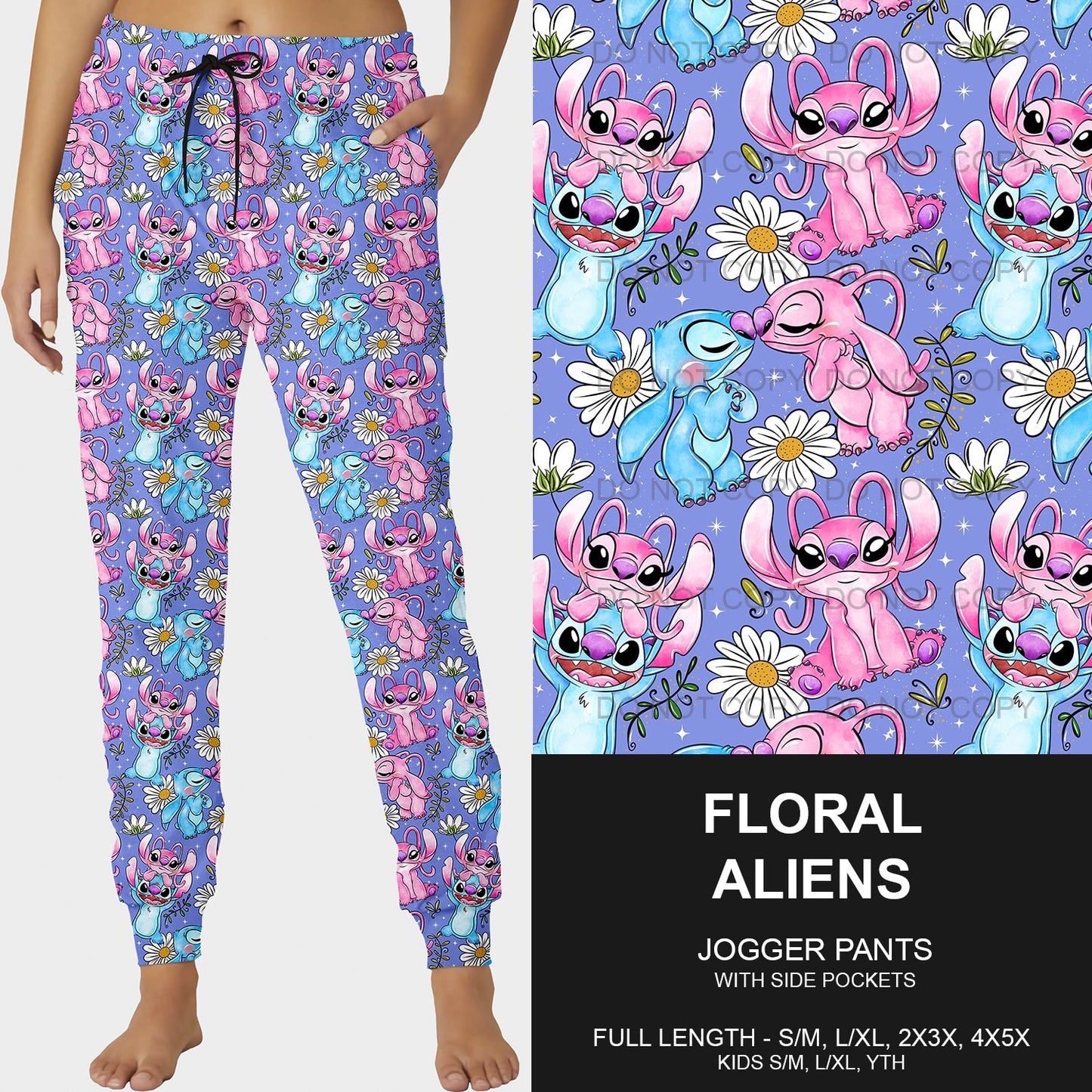 B191 - Preorder Floral Aliens Joggers (Closes 11/03. ETA mid Jan.)