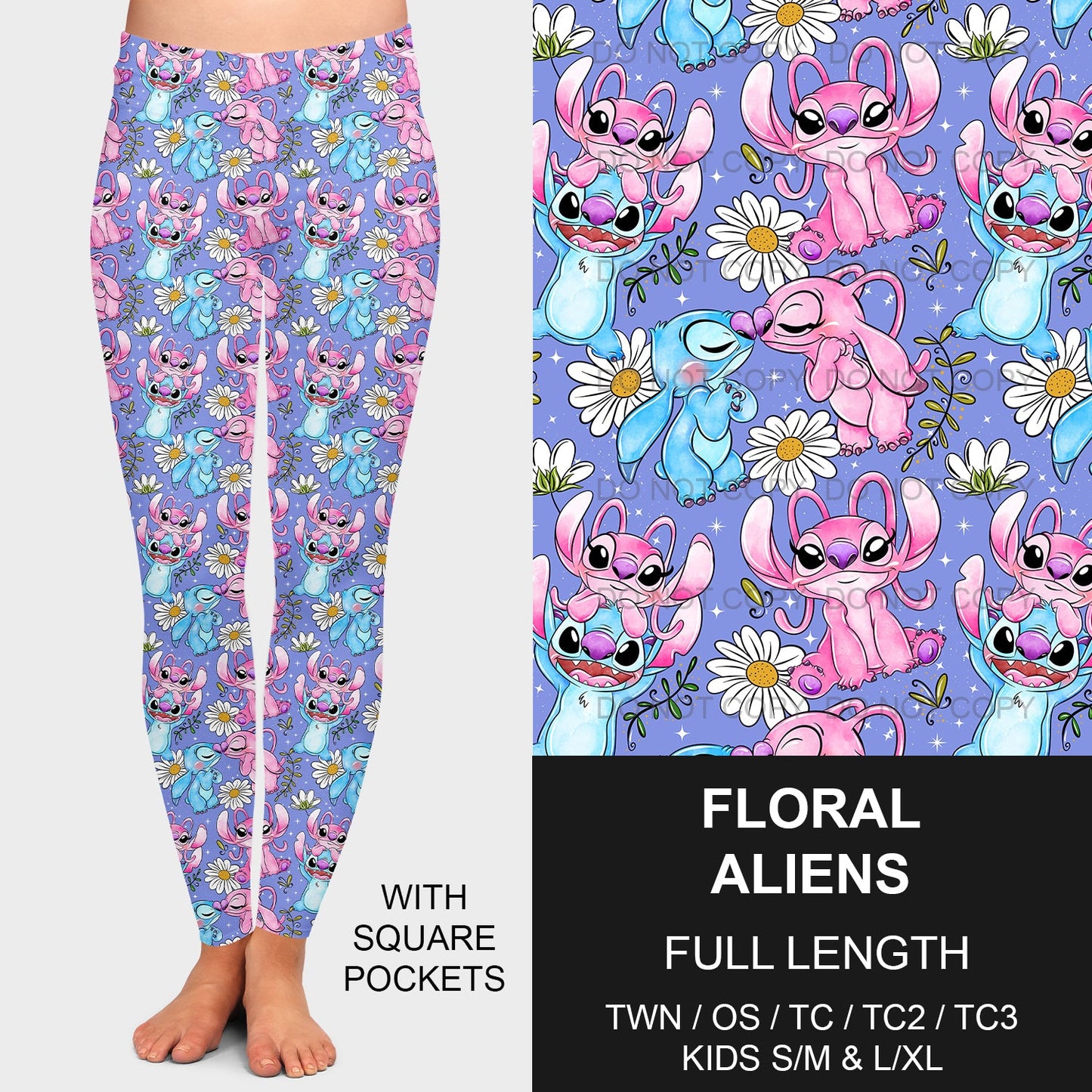 B191 - Preorder Floral Aliens Leggings w/ Pockets (Closes 11/03. ETA mid Jan.)