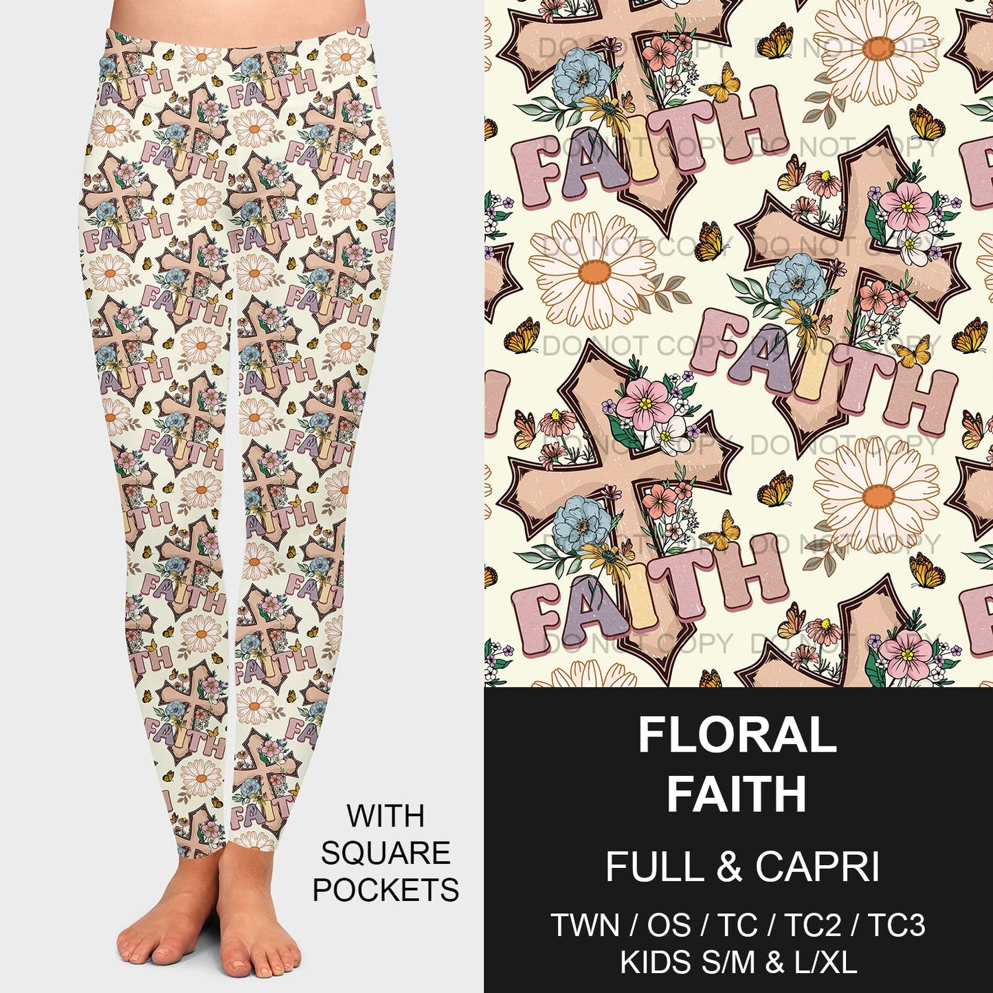 B209 - Preorder Floral Faith Leggings w/ Pockets (Closes 2/02. ETA: early May)