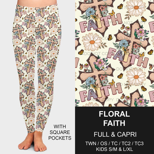 B209 - Preorder Floral Faith Leggings w/ Pockets (Closes 2/02. ETA: early May)