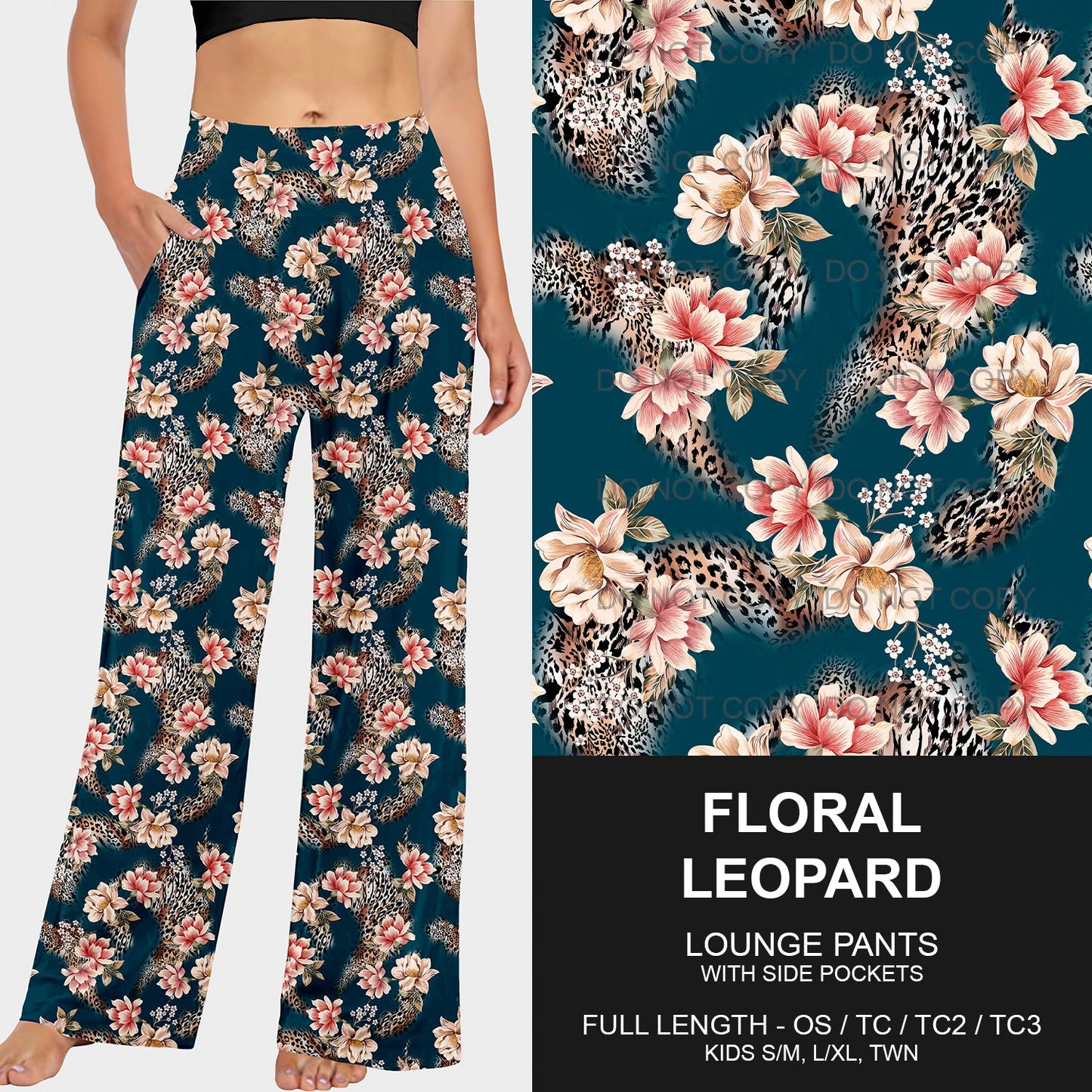 B214 - Preorder Floral Leopard Lounge Pants (Closes 2/23. ETA mid May)