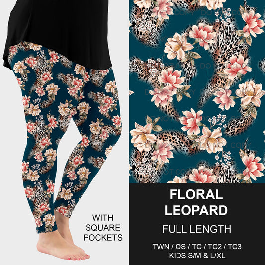 B214 - Preorder Floral Leopard Leggings w/ Pockets (Closes 2/23. ETA mid may)