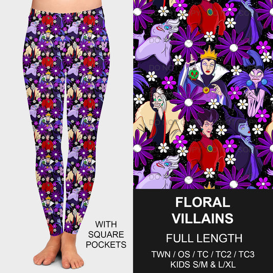 B191 - Preorder Floral Villains Leggings w/ Pockets (Closes 11/03. ETA mid Jan.)