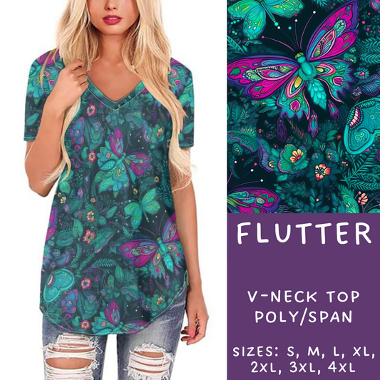 Batch #236 - Fun Run 6 - Closes 11/13 - ETA early Jan - Flutter V-Neck Tee