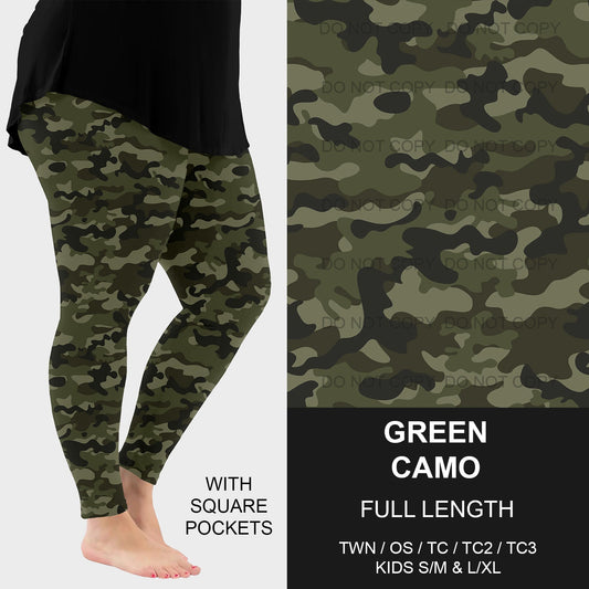 B215 - Preorder Green Camo Leggings w/ Pockets (Closes 3/02. ETA mid May)