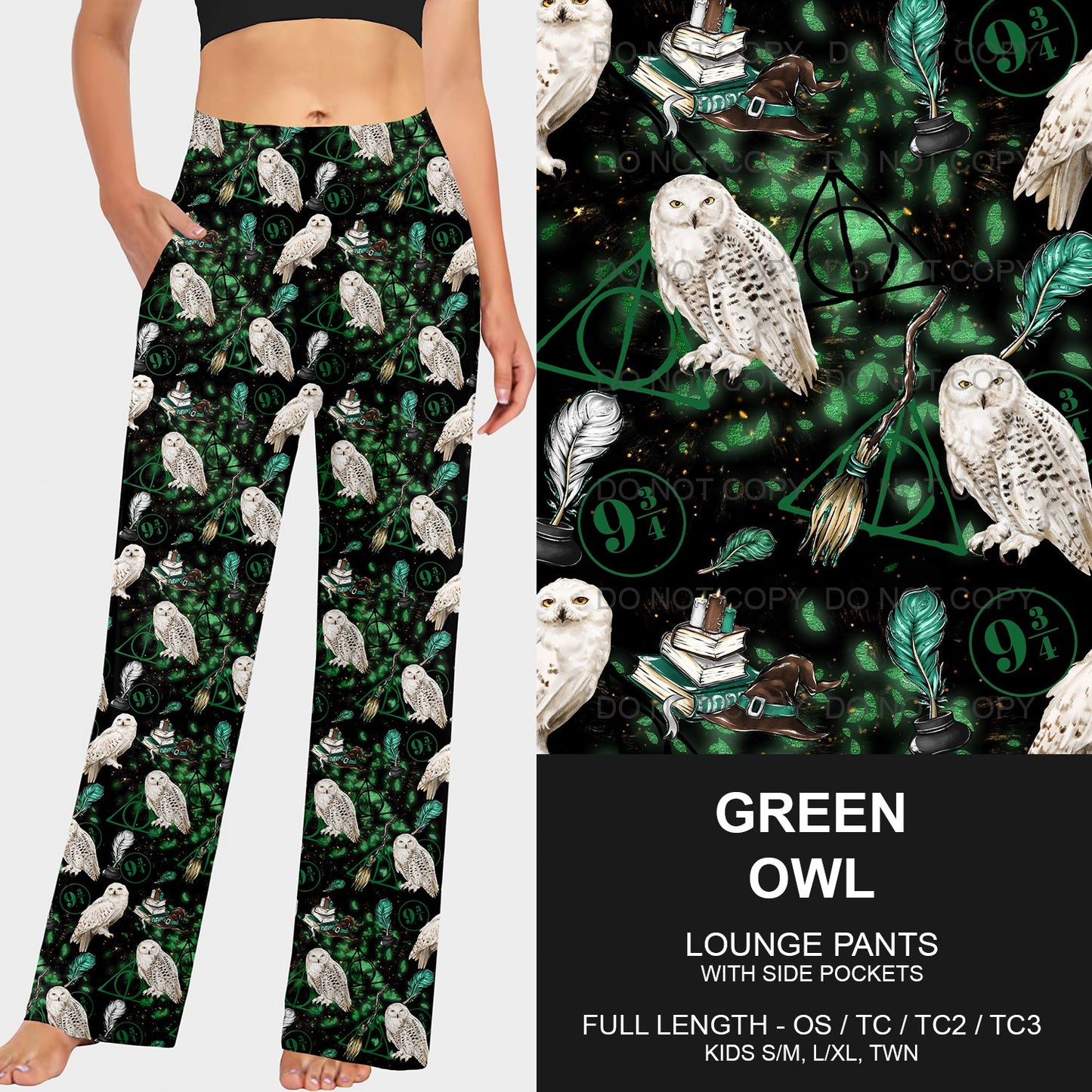 B191 - Preorder Green Owl Lounge Pants (Closes 11/03. ETA mid Jan.)