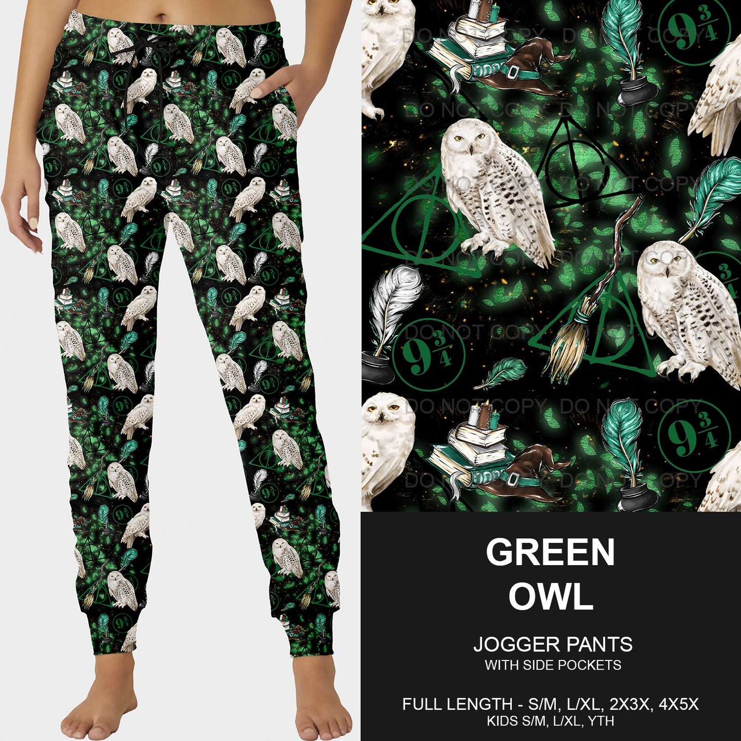 B191 - Preorder Green Owl Joggers (Closes 11/03. ETA mid Jan.)