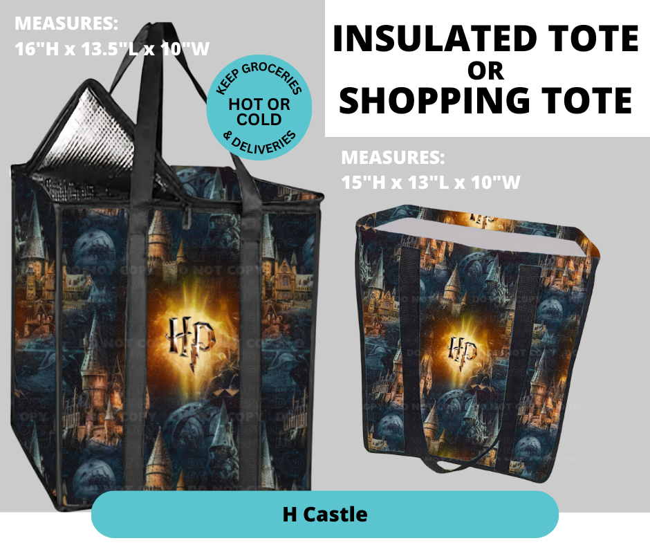 Preorder! Closes 2/26. ETA May. H Castle Shopping & Insulated Tote