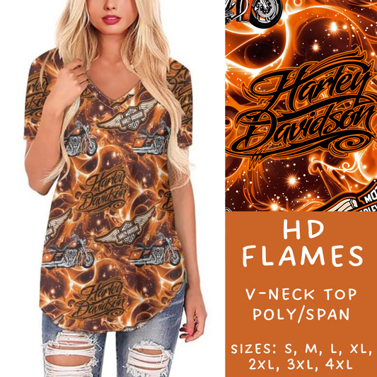 Batch #236 - Fun Run 6 - Closes 11/13 - ETA early Jan - HD Flames V-Neck Tee