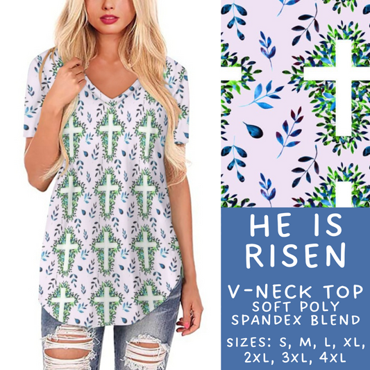 Batch #279 - Hop to it Collection Presale - Closes 1/30, ETA Early April - He is risen V-Neck Tee