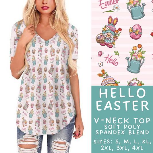 Batch #279 - Hop to it Collection Presale - Closes 1/30, ETA Early April - Hello Easter V-Neck Tee