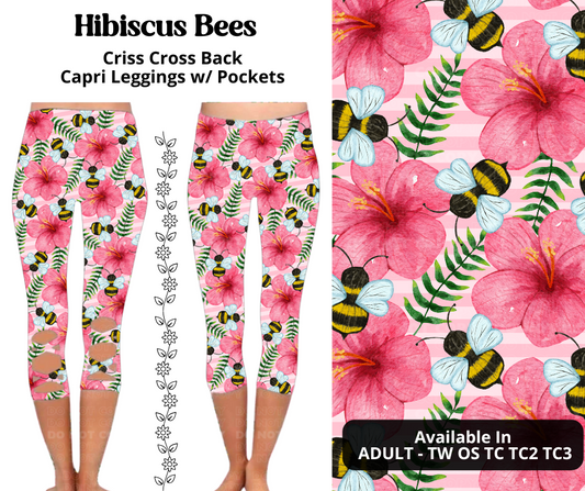 Preorder! Closes 3/27. ETA June. Hibiscus Bees Criss Cross Capri w/ Pockets