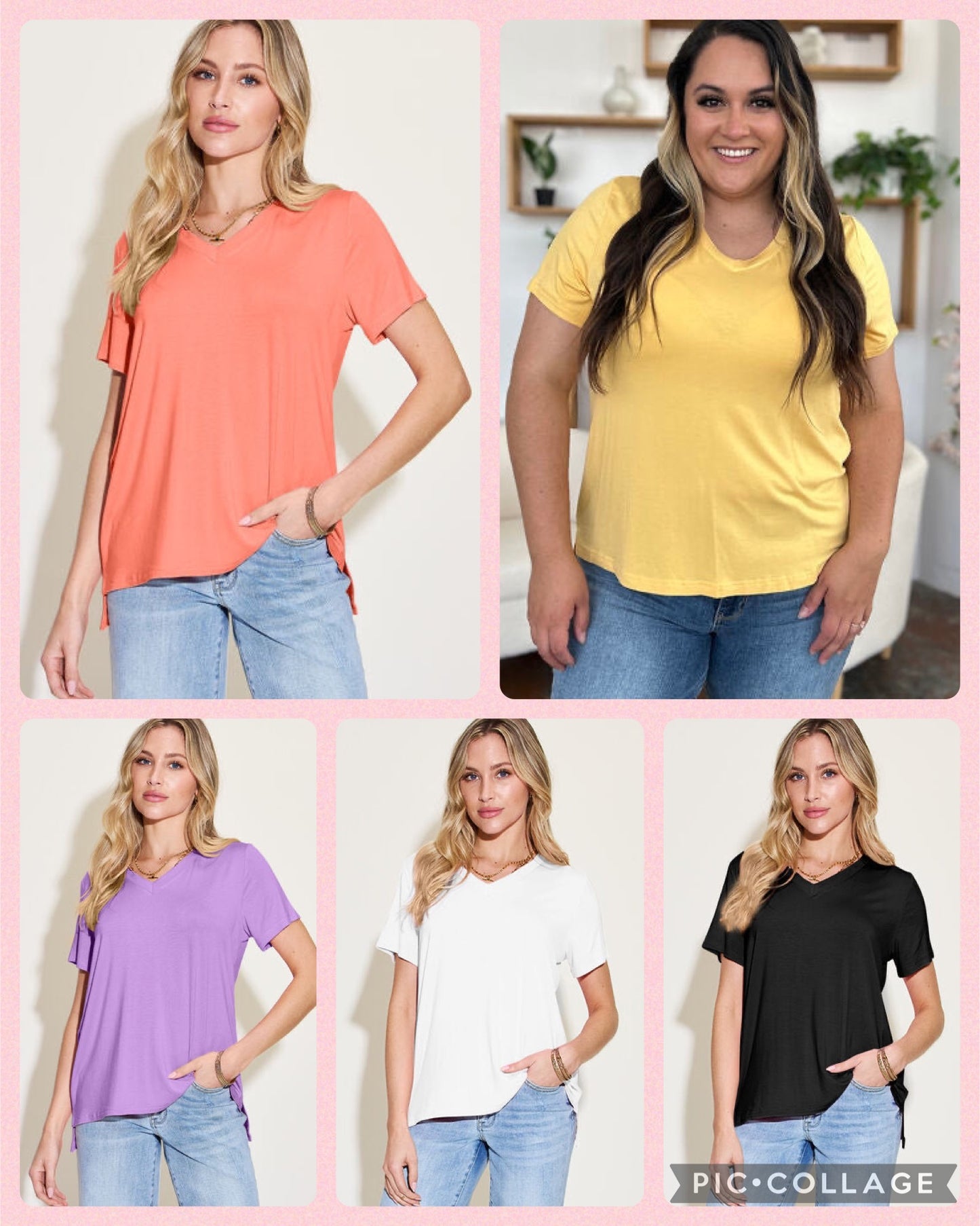 Basic Bae Bamboo V-Neck High-Low T-Shirt