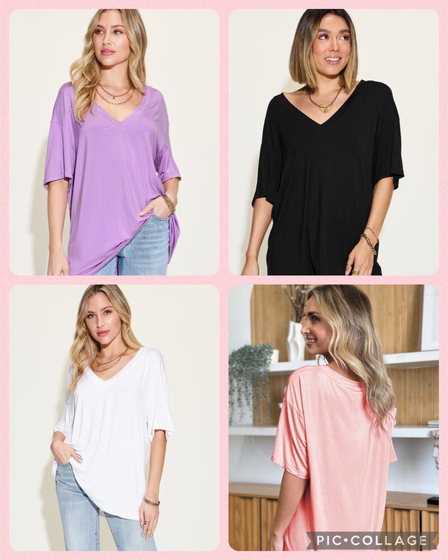 Basic Bae Full Size Bamboo V-Neck Drop Shoulder T-Shirt