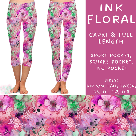 Batch #235 - September Request Run - Closes 11/11 - ETA late Dec - Ink Floral Full and Capri Length Leggings