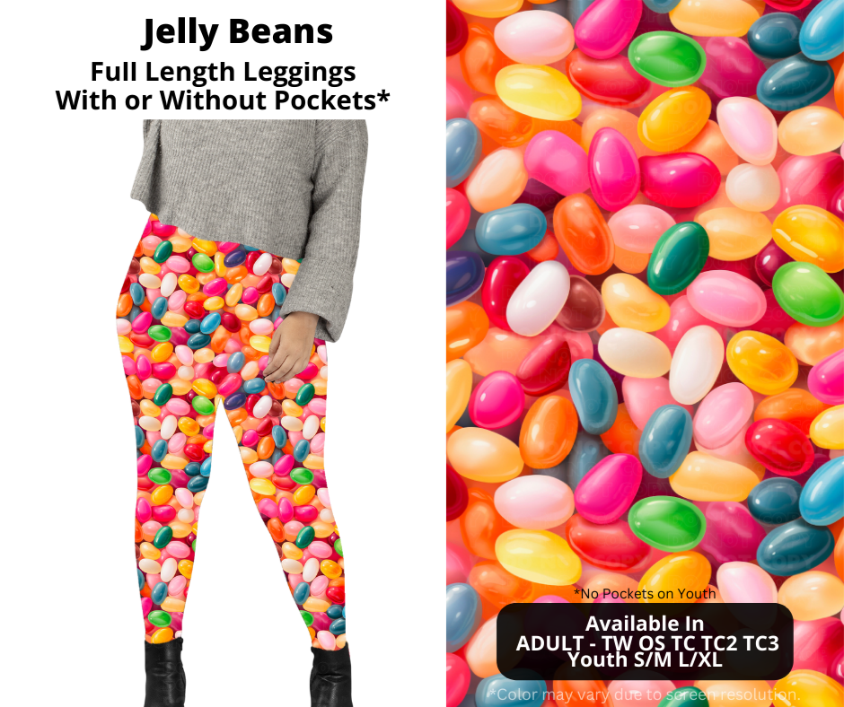 Preorder! Closes 1/22. ETA April. Jelly Beans Full Length Leggings w/wo Pockets