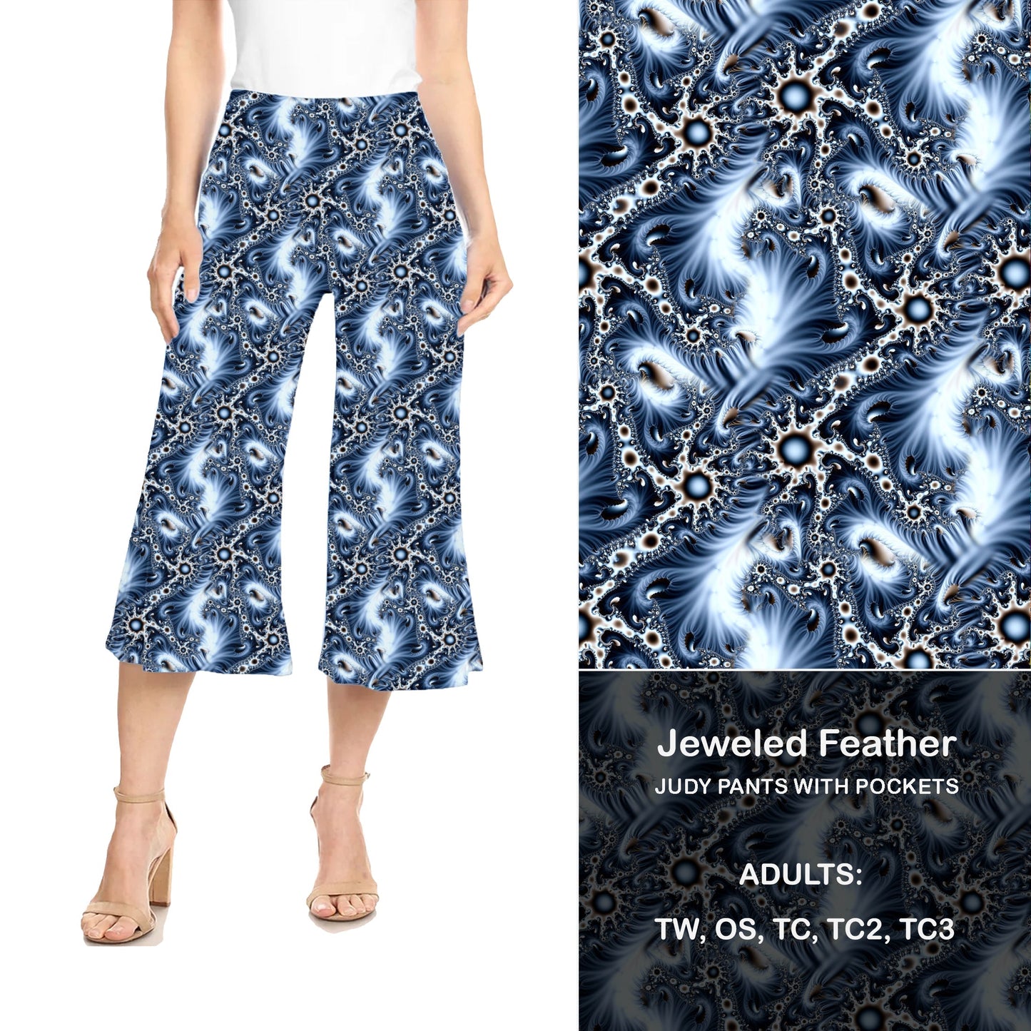 Jeweled Feather Judy Hybrid Pants with Pockets