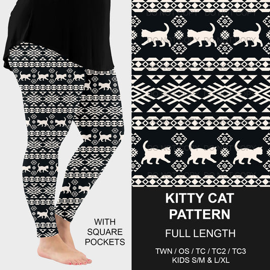 B215 - Preorder Kitty Cat Pattern Leggings w/ Pockets (Closes 3/02. ETA mid May)