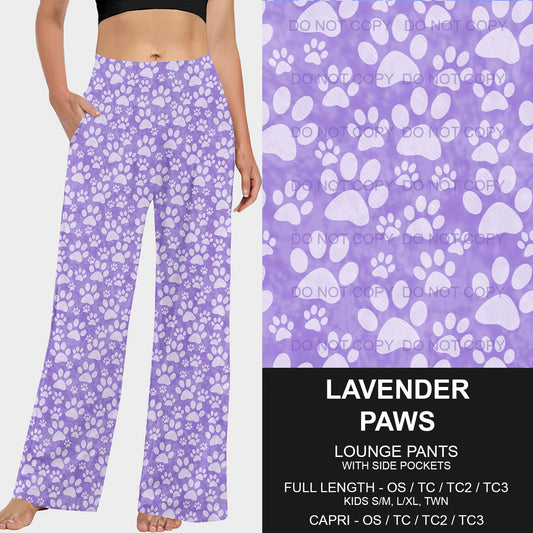 B218 - Preorder Lavender Paws Lounge Pants (Closes 3/16. ETA: early June)