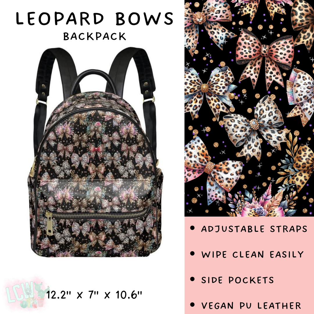 Batch #309 - Card Holders & Mini Backpacks - Closing 3/24 - ETA late May - Leopard Bows Mini Backpack