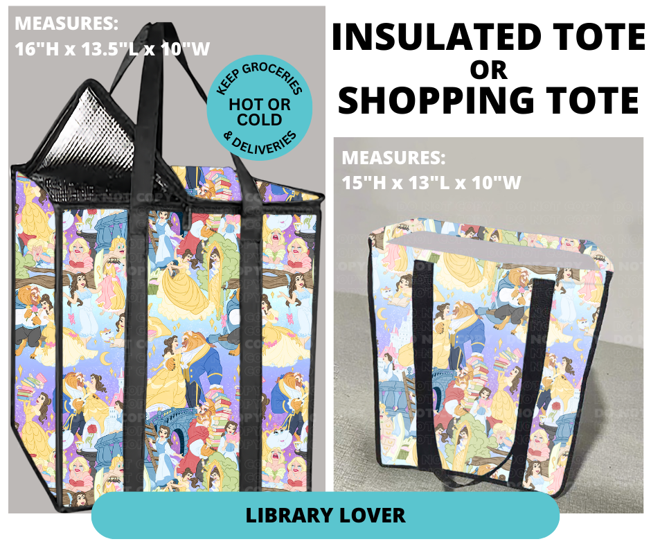 Preorder! Closes 12/30. ETA March. Library Lover Shopping or Insulated Tote