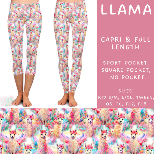 Batch #235 - September Request Run - Closes 11/11 - ETA late Dec - Llama Full and Capri Length Leggings