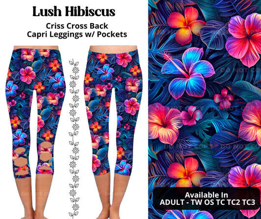 Preorder! Closes 3/27. ETA June. Lush Hibiscus Criss Cross Capri w/ Pockets