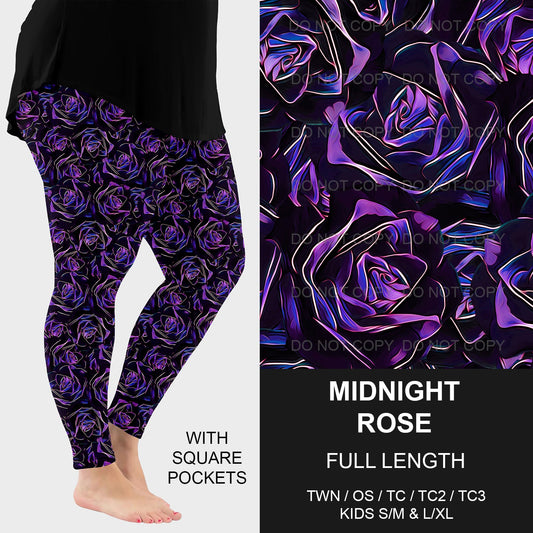 B214 - Preorder Midnight Rose Leggings w/ Pockets (Closes 2/23. ETA mid may)