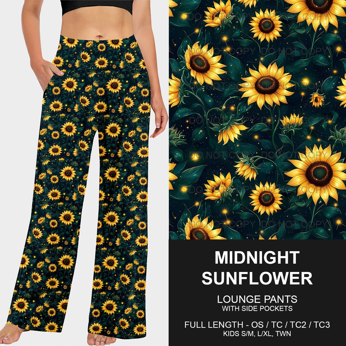 B215 - Preorder Midnight Sunflower Lounge Pants (Closes 3/02. ETA mid May)