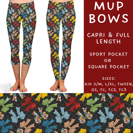 Batch #297 - Cool Characters 8 - Closes 3/3 - ETA late April - Mup Bows Full and Capri Length Leggings