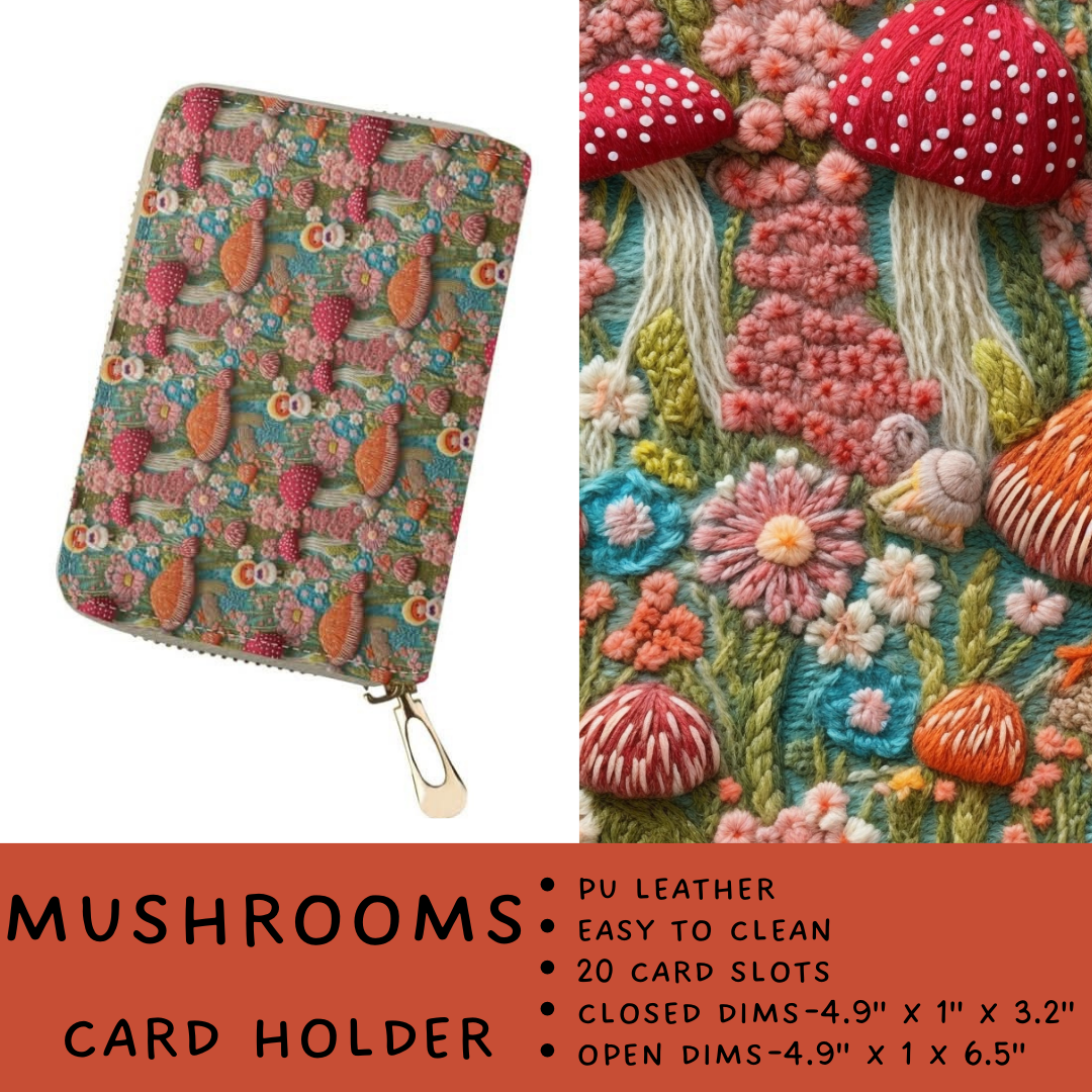 Batch #309 - Card Holders & Mini Backpacks - Closing 3/24 - ETA late May - Mushrooms Card Holder