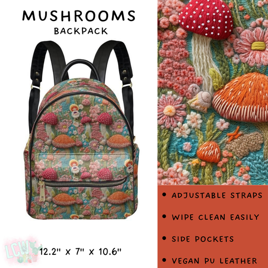 Batch #309 - Card Holders & Mini Backpacks - Closing 3/24 - ETA late May - Mushrooms Mini Backpack