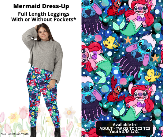 Preorder! Closes 3/17. ETA June. Mermaid Dress-Up Full Length Leggings w/wo Pockets