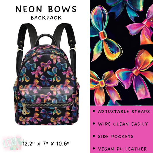 Batch #309 - Card Holders & Mini Backpacks - Closing 3/24 - ETA late May - Neon Bows Mini Backpack