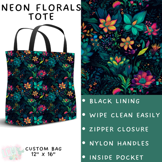 Batch #236 - Fun Run 6 - Closes 11/13 - ETA early Jan - Neon Florals Tote